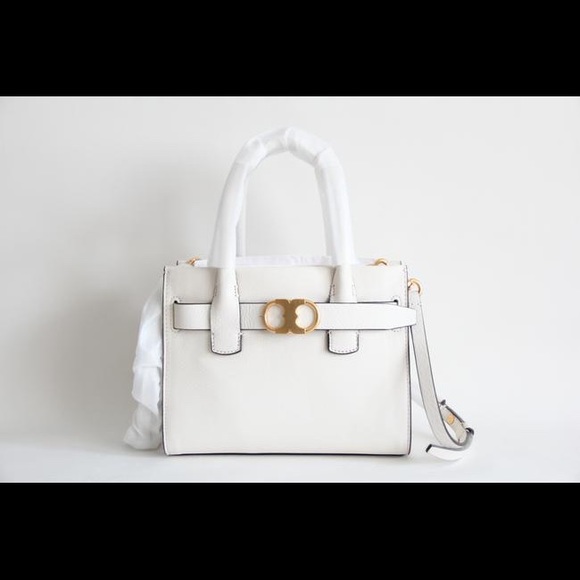 Tory Burch Gemini Link Small Leather Satchel Ivory - Picture 2 of 9